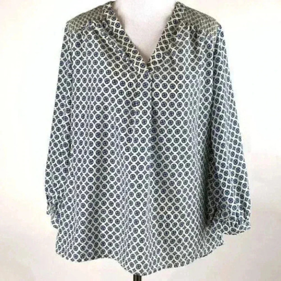 Cynthia Rowley top size medium geometric Hi-lo - Picture 1 of 9